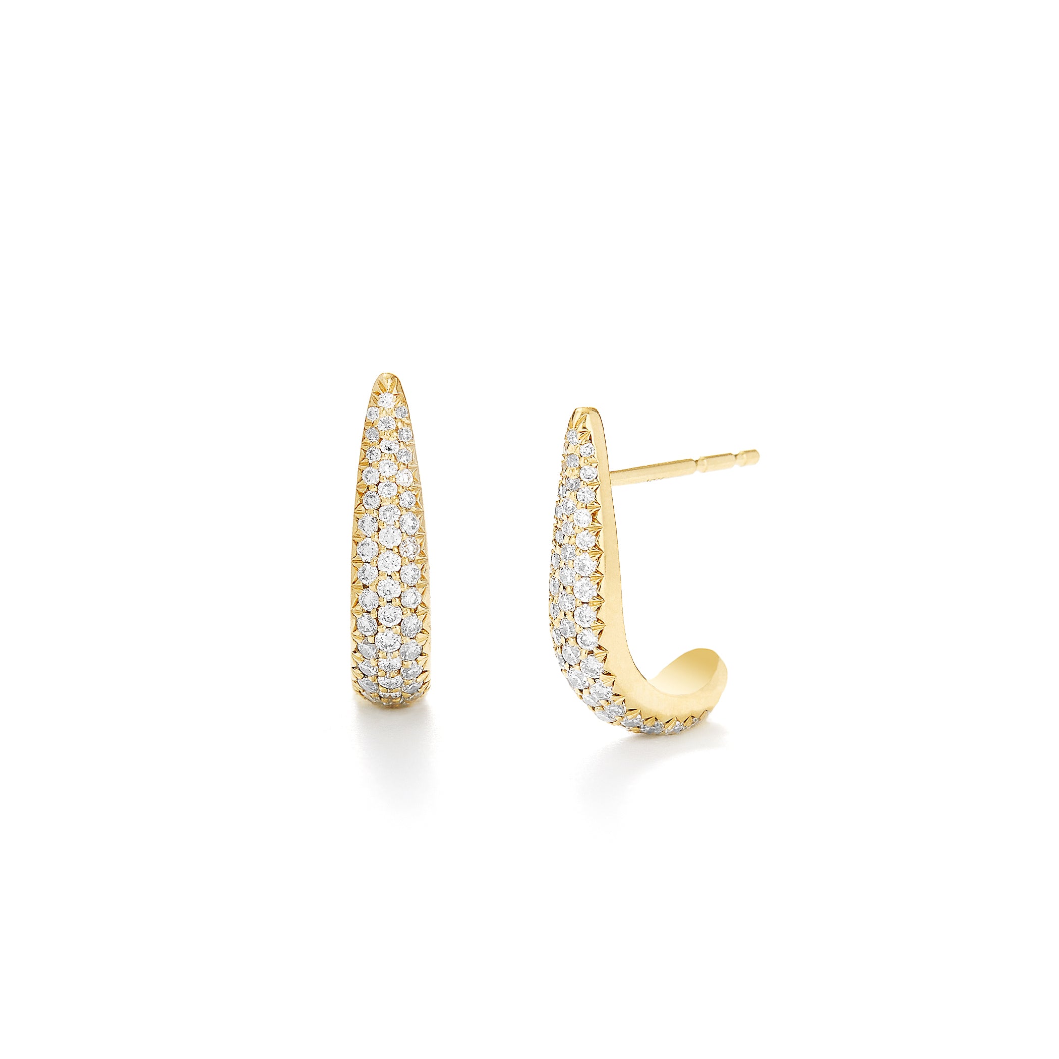 Pavé Claw Studs in Yellow Gold