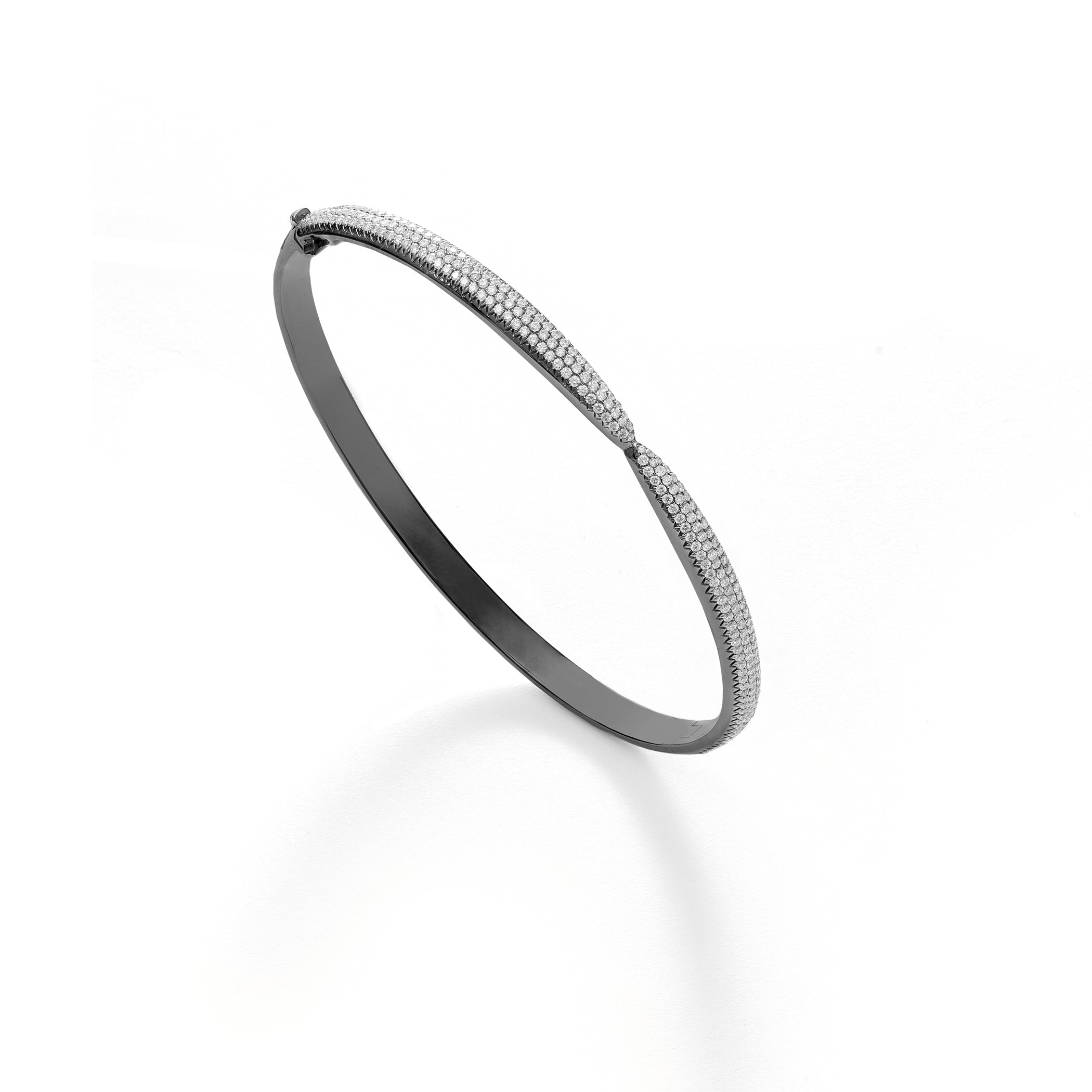 Pavé Kissing Claw Cuff in Blackened White Gold