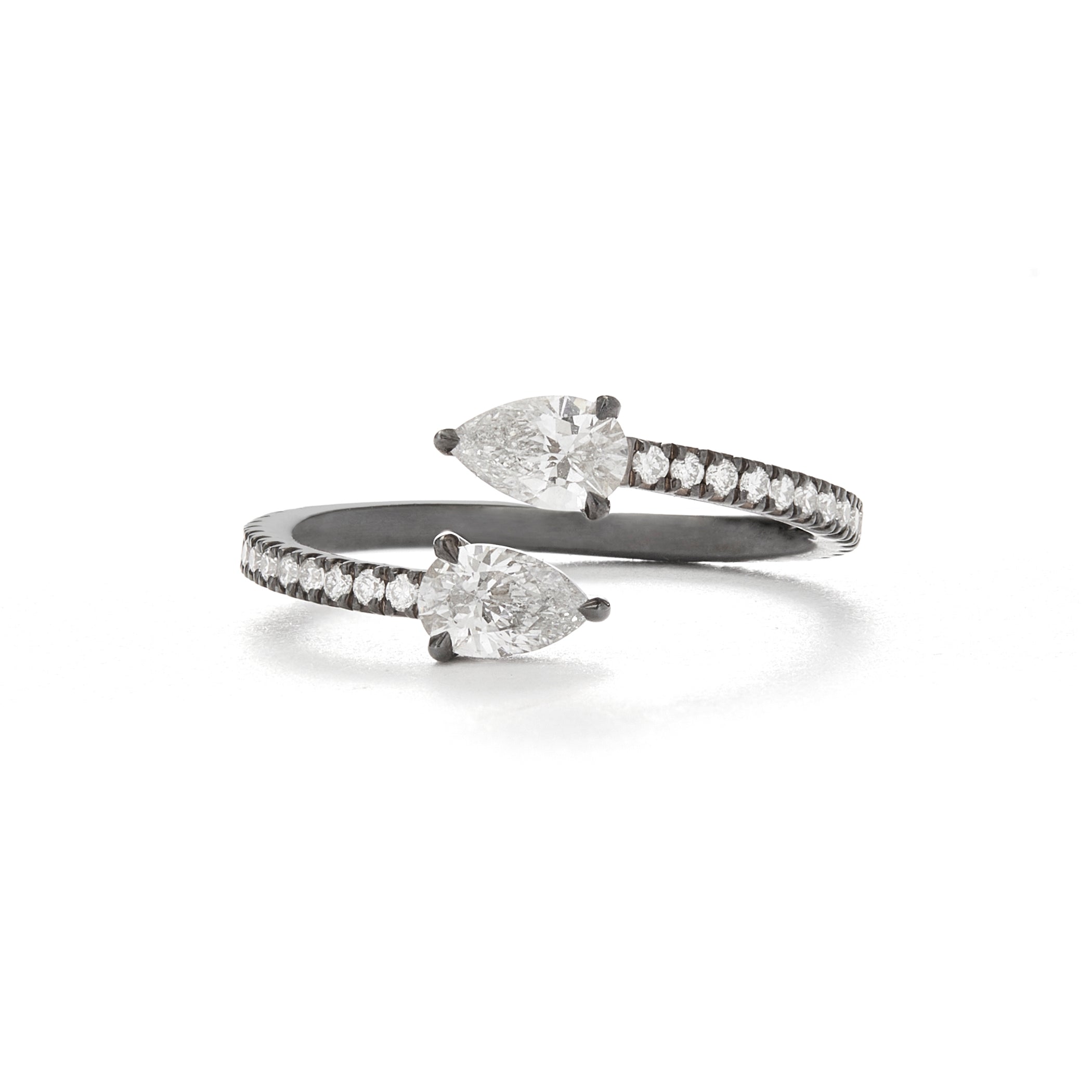 Boa Wrap Ring in Blackened White Gold