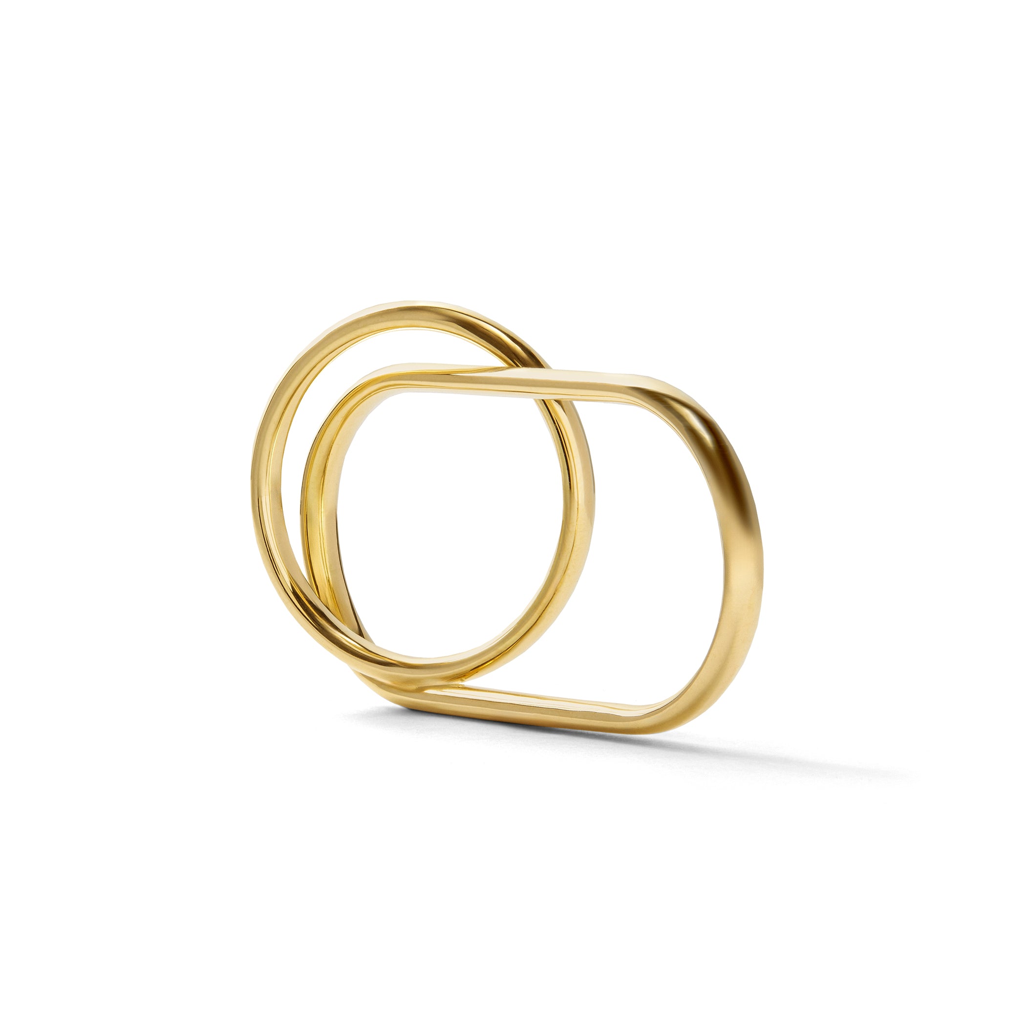 Double Finger Axis Ring in Yellow Gold