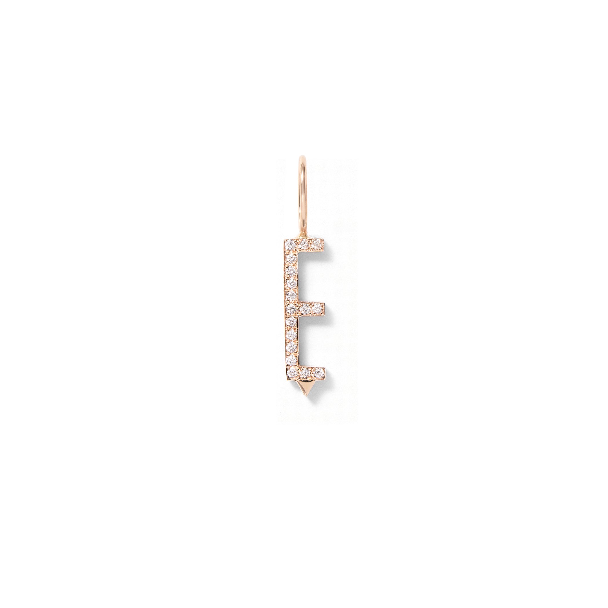 Mini Diamond Initial in 18K Rose Gold with White Diamonds