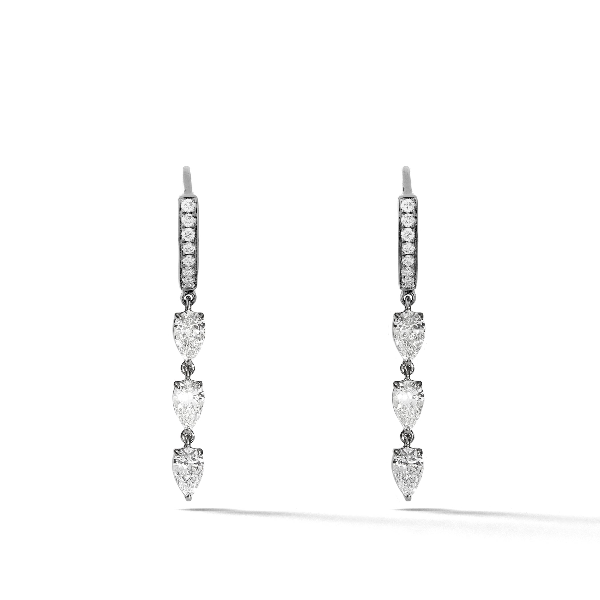 Boa III Earrings in Blackened White Gold