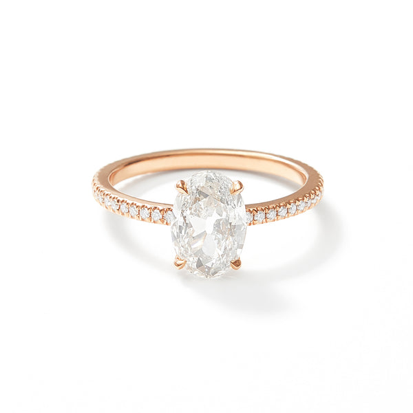 The Oval Muse in 18K Rose Gold with 1.42ct Oval and White Diamonds
