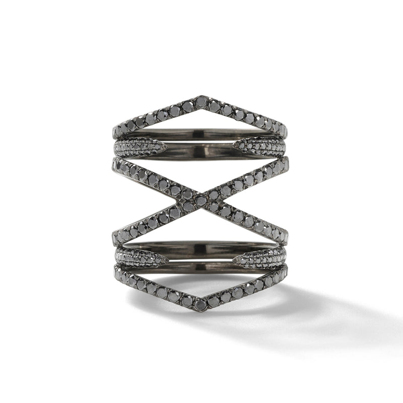 General in 18K Blackened White Gold with Black Diamonds