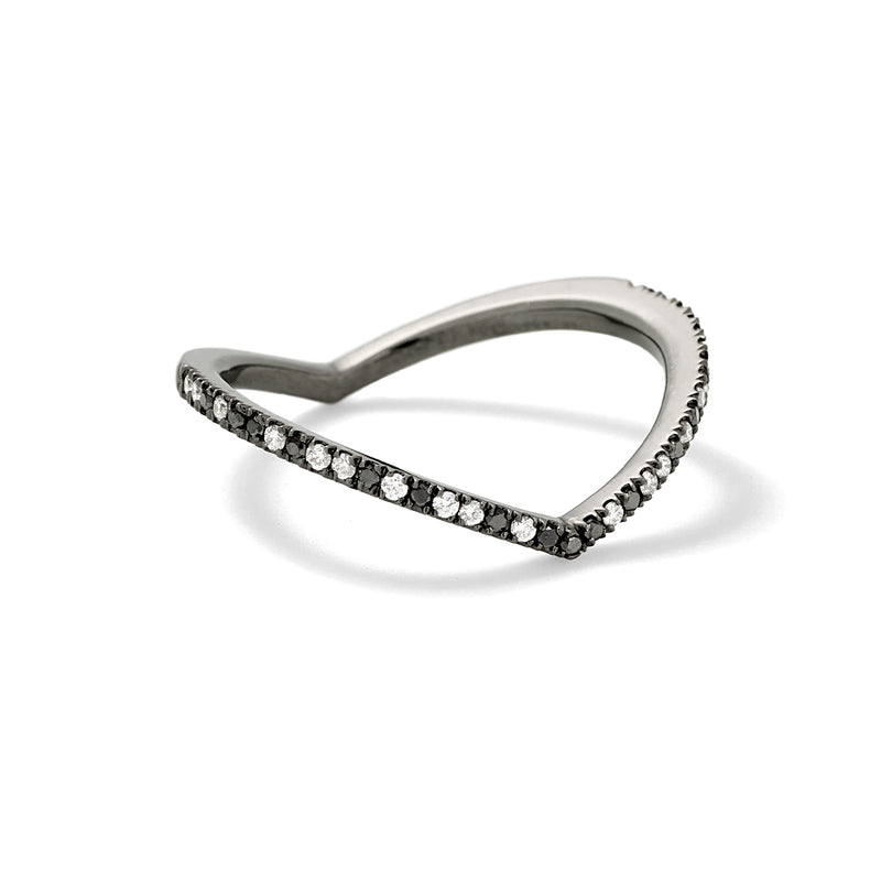 Private - Static in 18K Blackened White Gold with White and Black Diamonds