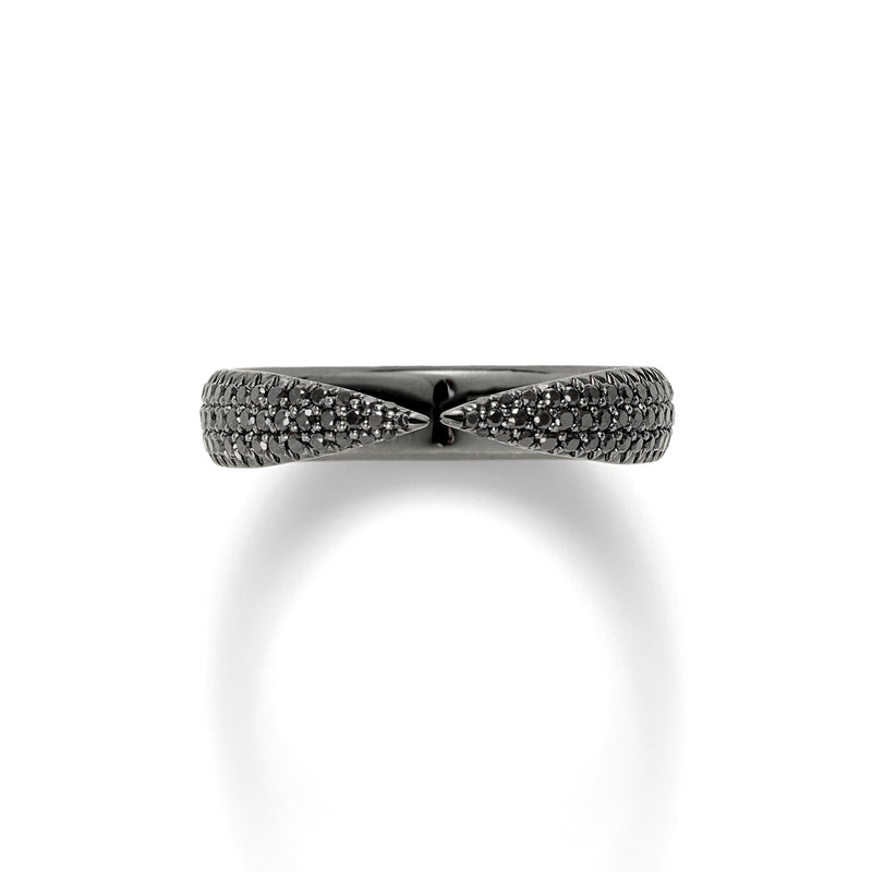 Kissing Claw in 18K Blackened White Gold with black Diamonds