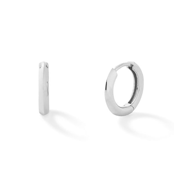 1mm Huggies - Beveled in PLATINUM