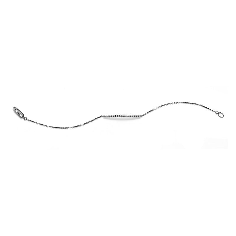 Staple Bracelet in 18k Blackened White Gold with 0.38ct of White Diamonds