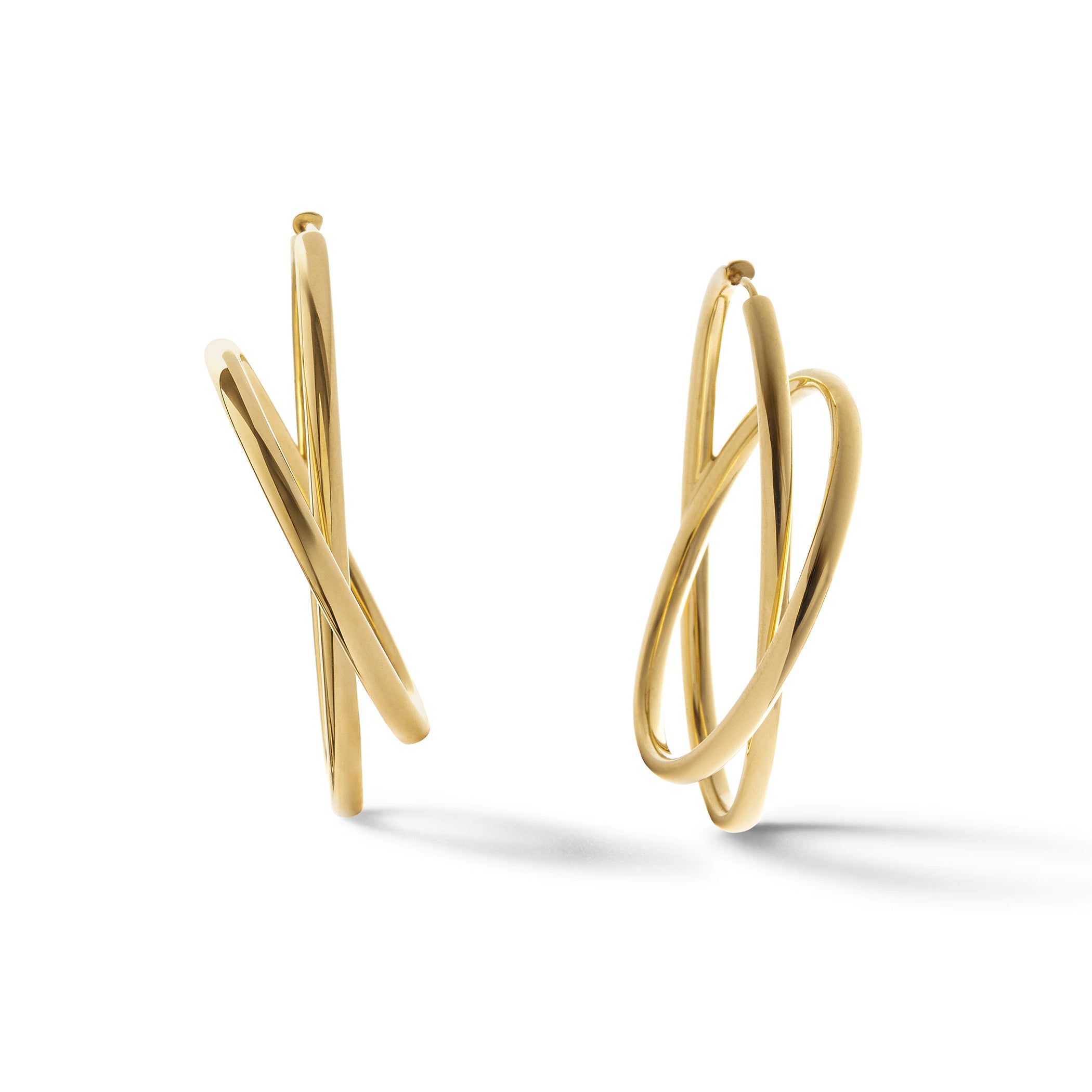 Large Axis Hoops in Yellow Gold