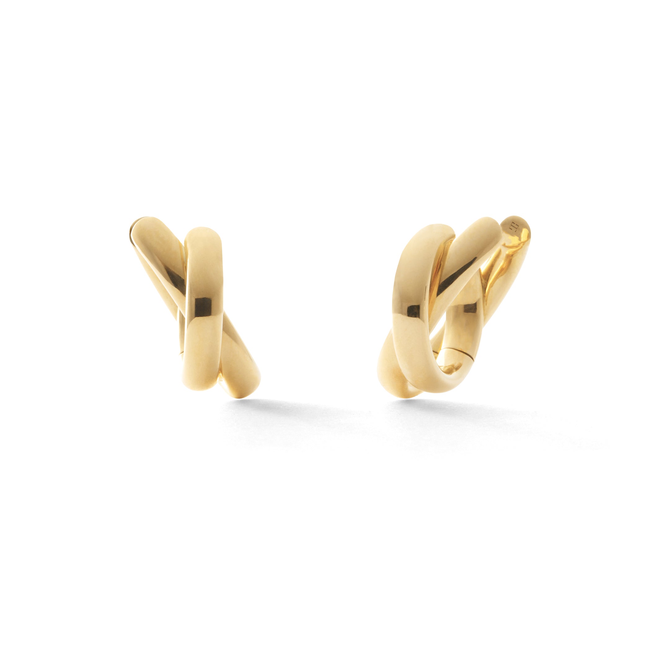 Small Axis Hoops in Yellow Gold