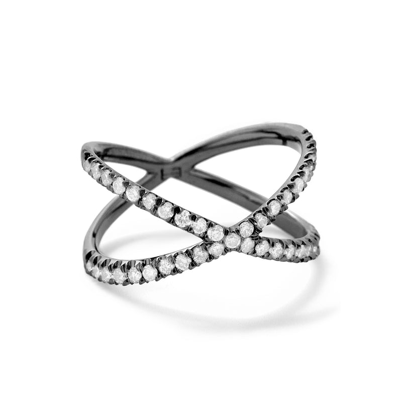 Shorty in 18K Blackened White Gold with White Diamonds