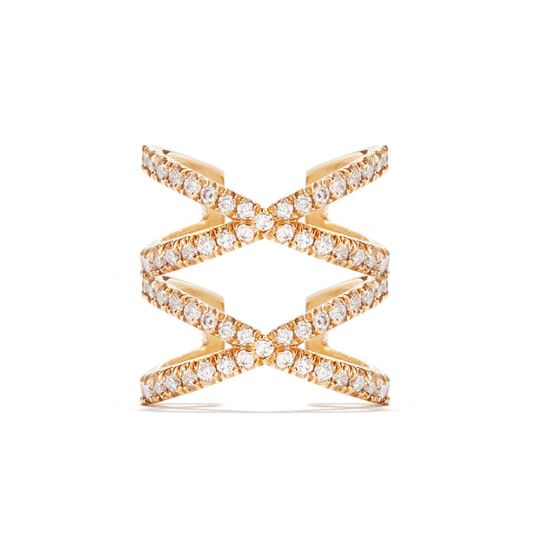XX Earcuff in 18K Rose Gold with Pale Champagne Diamonds