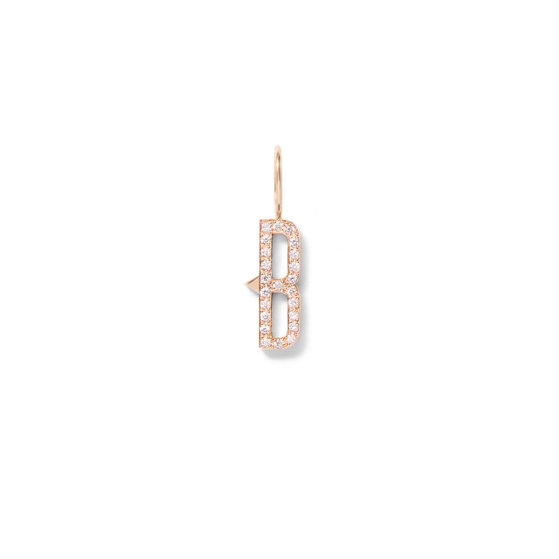 Mini Diamond Initial in 18K Rose Gold with White Diamonds