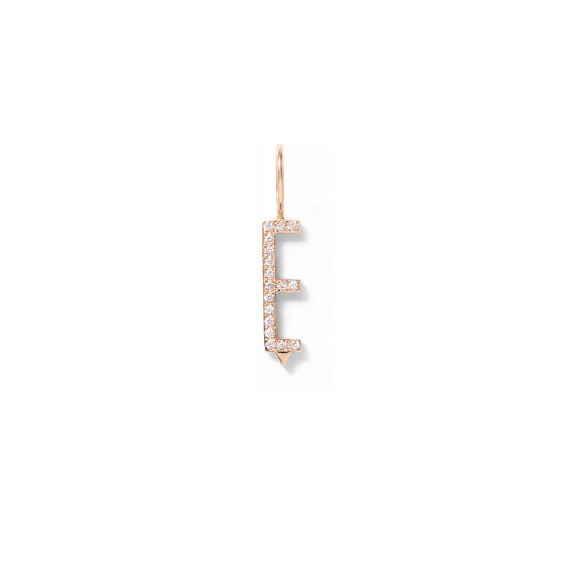 Mini Diamond Initial in 18K Rose Gold with White Diamonds