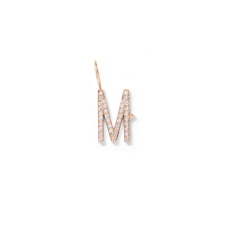 Mini Diamond Initial in 18K Rose Gold with White Diamonds