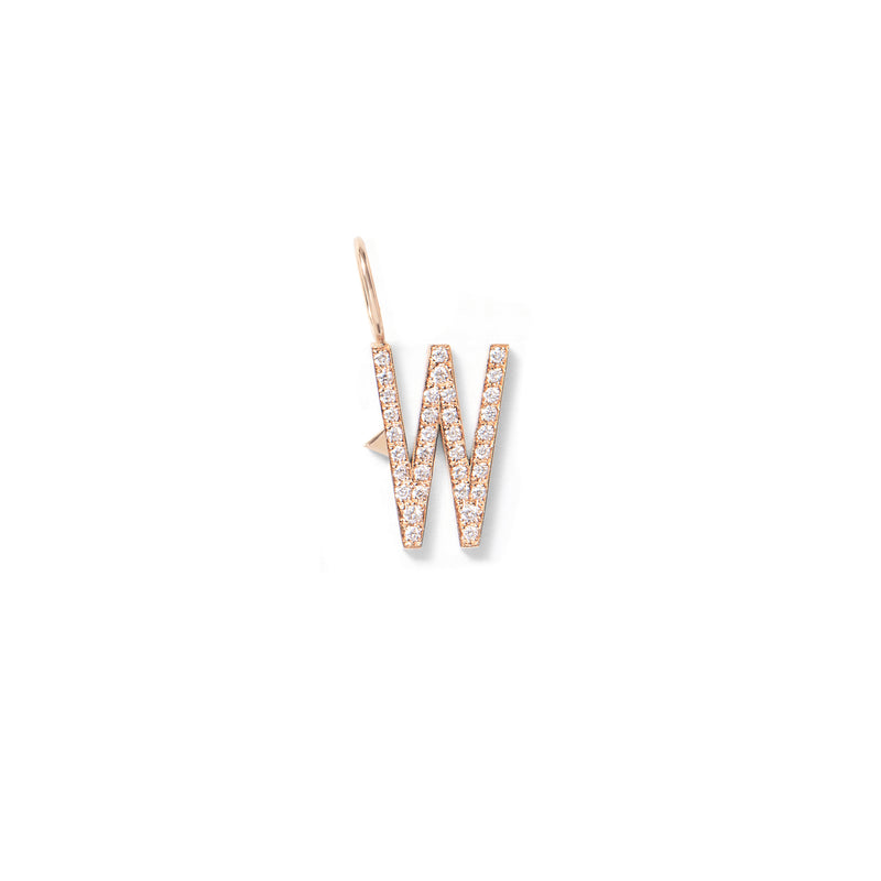 Mini Diamond Initial in 18K Rose Gold with White Diamonds