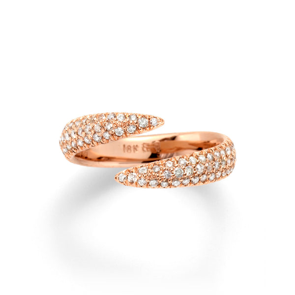 Wrap Claw in 18K Rose Gold with Pale Champagne Diamonds Pave