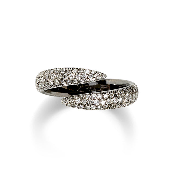 Wrap Claw in 18K Blackened White Gold with White Diamonds Pave