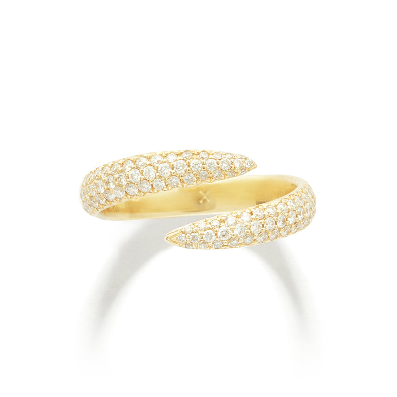 Wrap Claw in 18K Yellow Gold with White Diamonds Pave