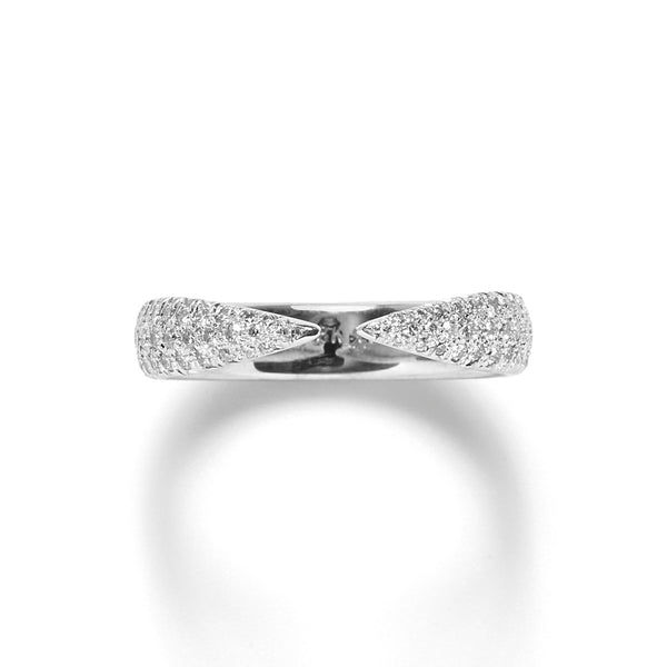 Kissing Claw in Platinum with White Diamonds Pave