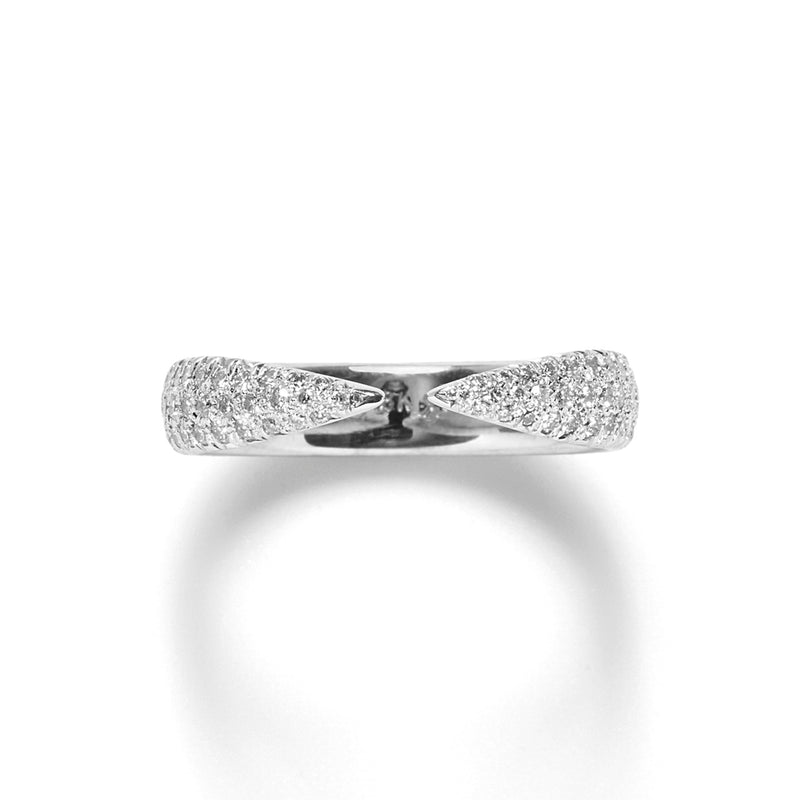 Kissing Claw in Platinum with White Diamonds Pave