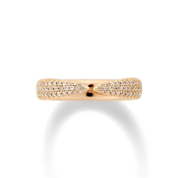 Kissing Claw in 18K Rose Gold with Pale Champagne Diamonds Pave