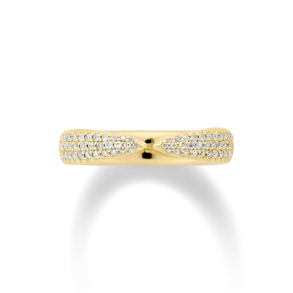 Kissing Claw in 18K Yellow Gold  with White Diamonds