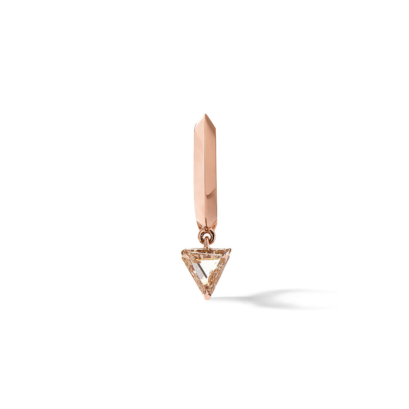 Prism Hoop - Shield in 18K Rose Gold with Portrait Cut Pale Champagne Diamonds