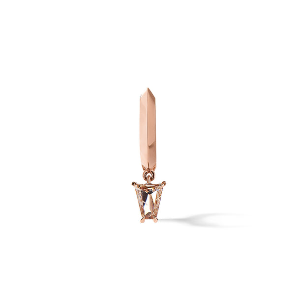 Prism Hoop - Trapezoid in 18K Rose Gold with Portrait Cut Pale Champagne Diamonds
