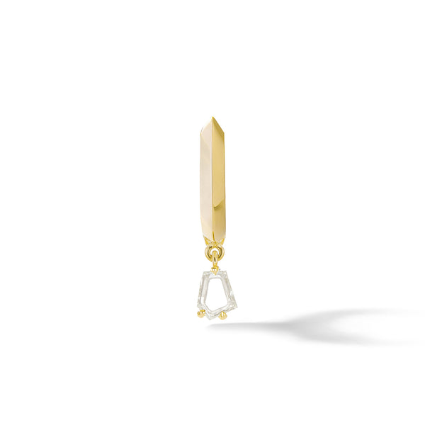 Prism Hoop - 18K Yellow Gold with Geometric Portrait Cut Yellow Diamonds