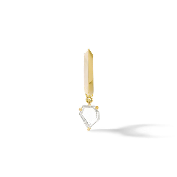 Prism Hoop - 18K Yellow Gold with Geometric Portrait Cut Yellow Diamonds