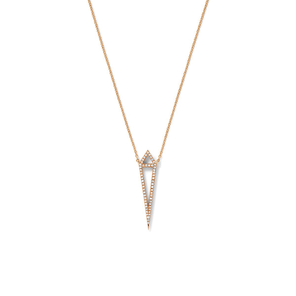 Dagger Pendant in 18K Rose Gold with Pale Champagne Diamonds