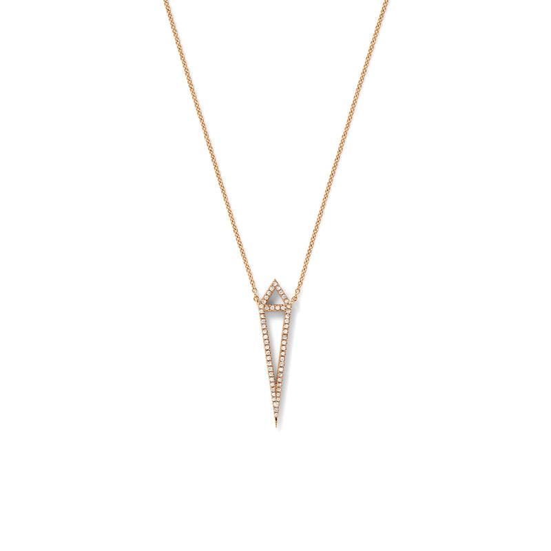 Dagger Pendant in 18K Rose Gold with Pale Champagne Diamonds