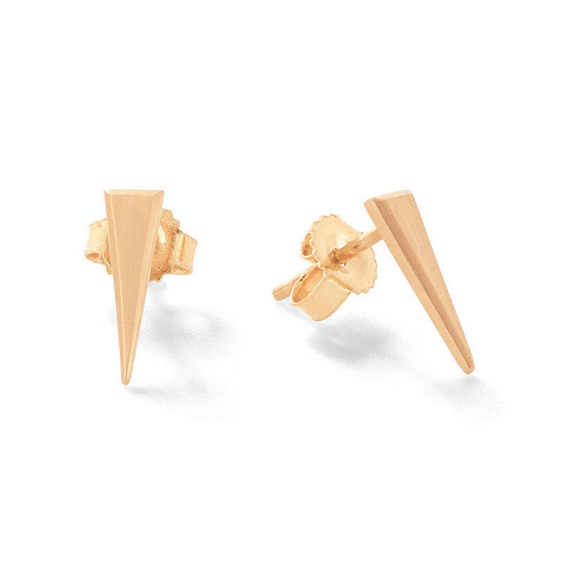 Fringe Studs in 18K Rose Gold with Bevel Detail