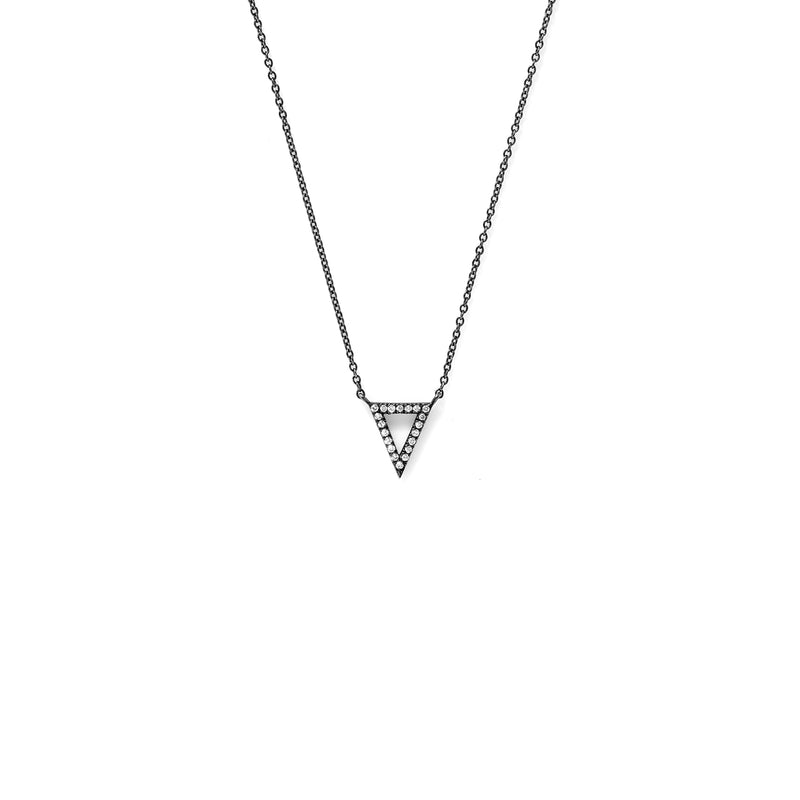 Apex Pendant in 18K Blackened White Gold with White Diamonds