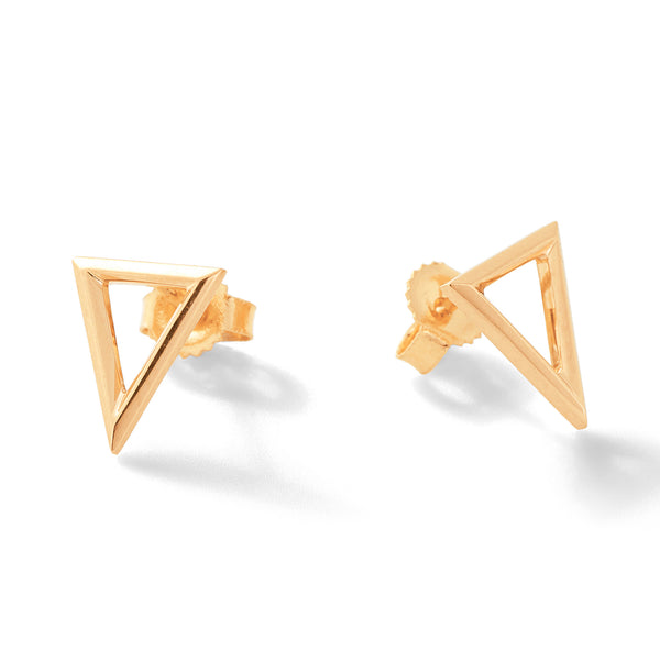 Apex Studs in 18K Rose Gold with Bevel Detail