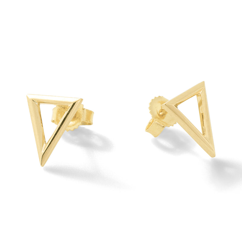 Apex Studs in 18K Yellow Gold with Bevel Detail