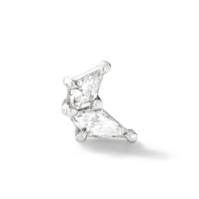 Nova II Fracture Stud in Platinum with Geometric White Diamonds