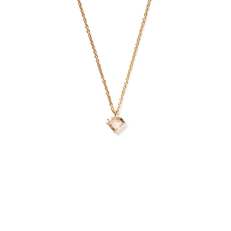 Prism I Pendant in 18K Rose Gold with Portrait Cut Pale Champagne Diamonds