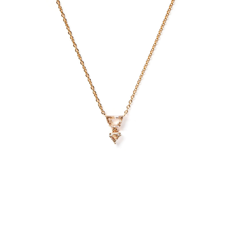 Prism II Pendant in 18K Rose Gold with Portrait Cut Pale Champagne Diamonds