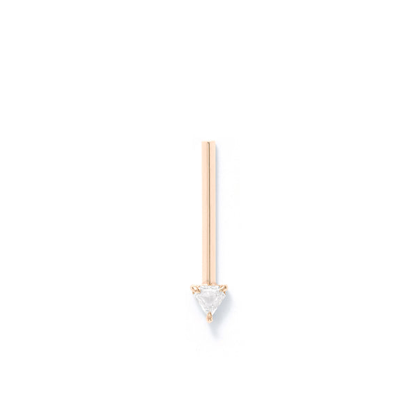Offset Elongated Stud - 15mm Beveled with 0.11ct Shield Diamond