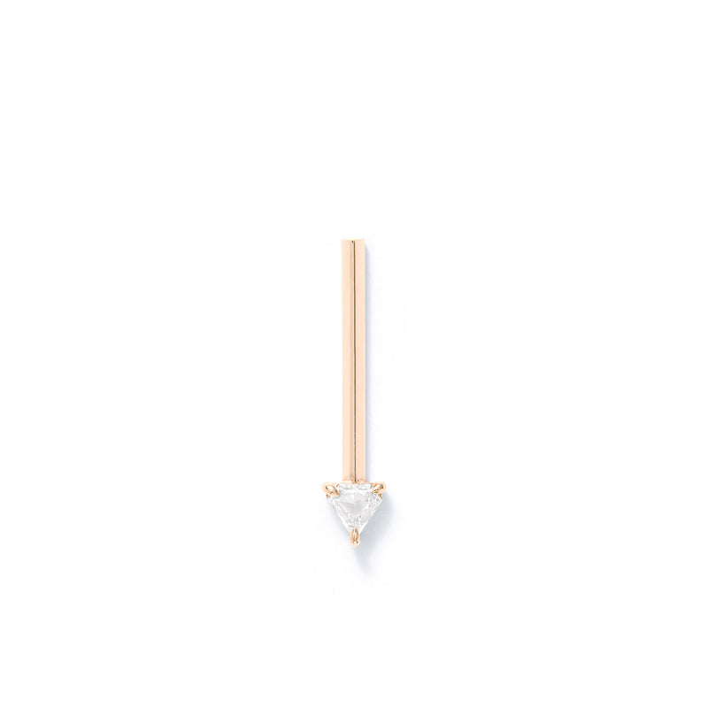 Offset Elongated Stud - 15mm Beveled with 0.11ct Shield Diamond
