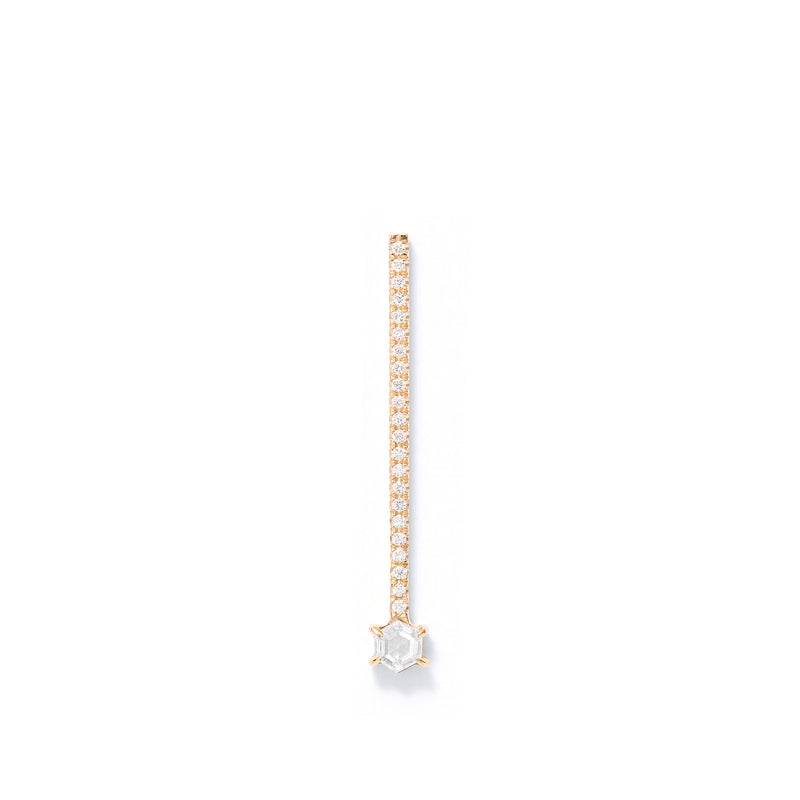 Offset Elongated Stud - 30mm in 18K Rose Gold with HERO White Diamond