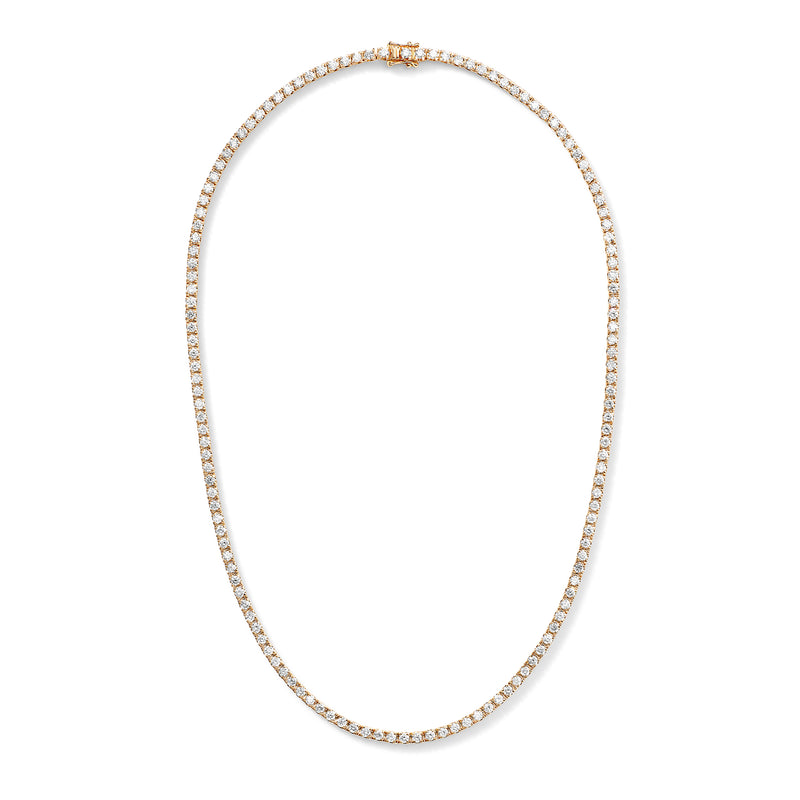 14" Line Choker in 18K Rose Gold with 2.5mm Pale Champagne Diamonds - 5.97ct