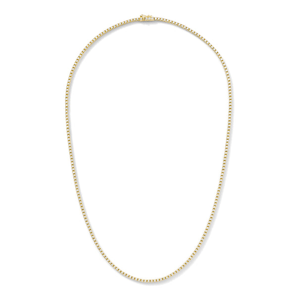 Line Necklace in 18K Yellow Gold with White Diamonds