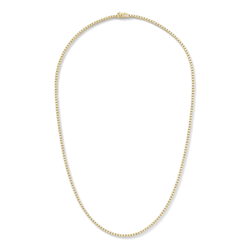 Line Necklace in 18K Yellow Gold with White Diamonds