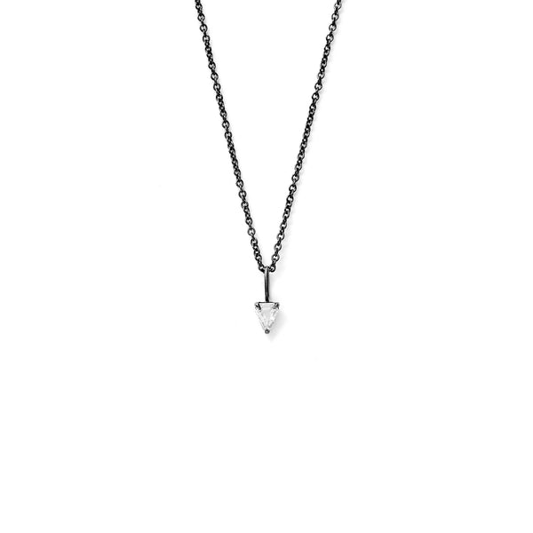 Mini Shield Charm - Blackened White Gold with 0.15ct Shield