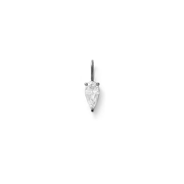 Mini Pear Charm - Blackened White Gold with 0.33ct Pear