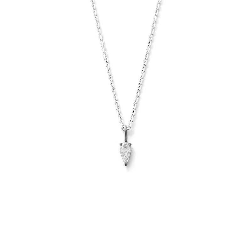 Mini Pear Charm - Blackened White Gold with 0.33ct Pear