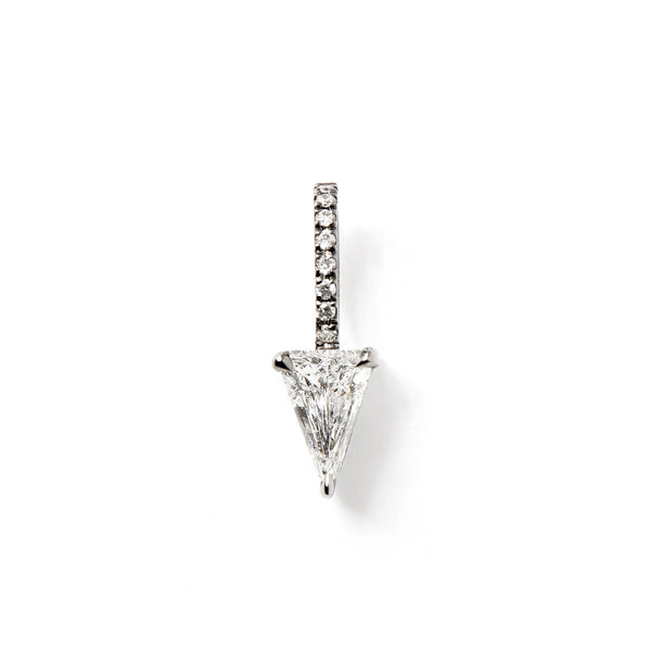 Shield Charm in 18K Blackened White Gold with Shield Shaped White Diamonds